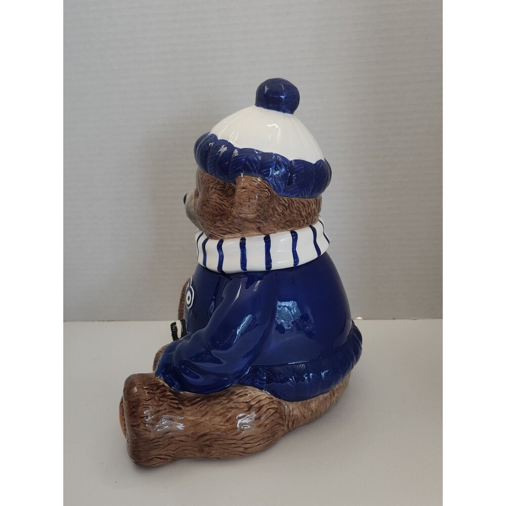 Oreo Teddy Bear Cookie Jar - 2001 Blue and White Sweater & Hat - Picture 2 of 10